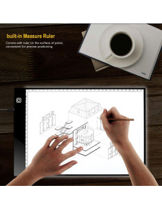 Caja de Luz LED A4 Sesyomr Ultra Fina Brillo Regulable USB 2