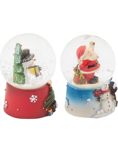 Conjunto de Mini Globos de Agua Napco - Muñeco de Nieve y Santa Claus 2