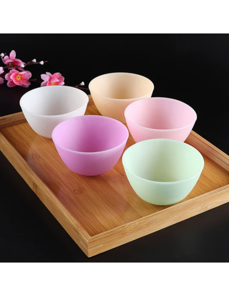 Cuencos de Silicona Healifty 6 Piezas para Mascarillas Faciales