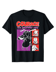 Camiseta Courage el Perro Cobarde Roja y Púrpura - Hombre