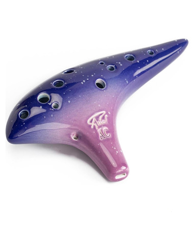 Ocarina de Cerámica 12 Agujeros Notas Alto C Púrpura Estrellada