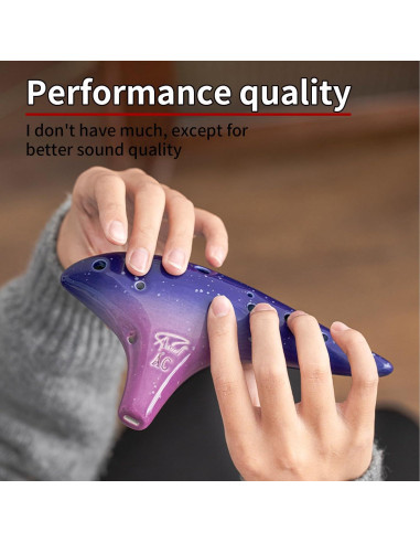 Ocarina de Cerámica 12 Agujeros Notas Alto C Púrpura Estrellada