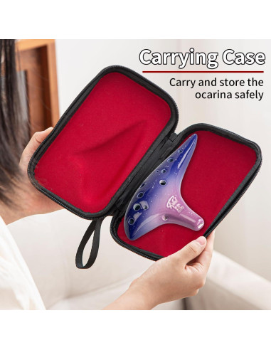 Ocarina de Cerámica 12 Agujeros Notas Alto C Púrpura Estrellada