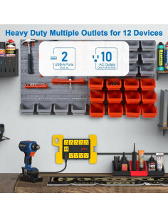 Regleta de Potencia CCCEI 10 Salidas con USB 6FT Negra 2