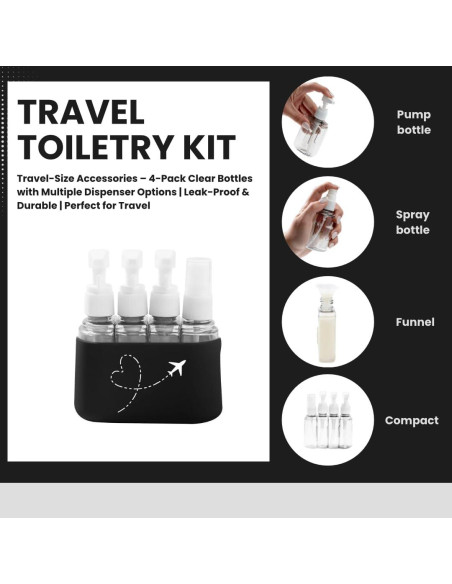 Juego de Botellas de Viaje 4-en-1 InvestSPLLC 200ML A Prueba de Fugas