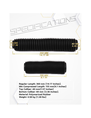 Botas de Horquilla Delantera YSMOTO para Motocicletas - Negro