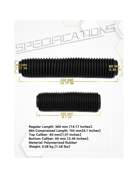 Botas de Horquilla Delantera YSMOTO para Motocicletas - Negro