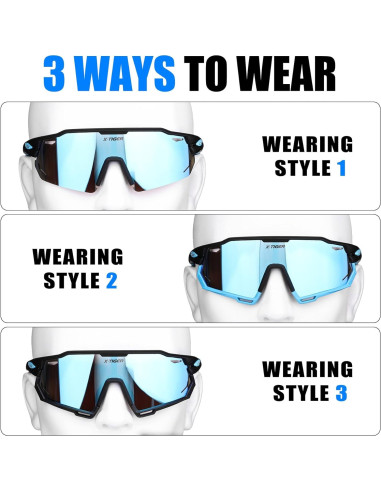 Gafas de Ciclismo X-TIGER con 5 Lentes Intercambiables
