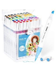 Marcadores Ohuhu Doble Punta 64 Colores a Base de Agua
