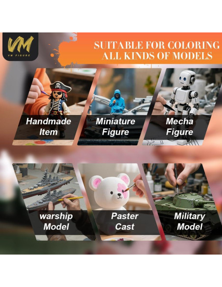 Juego de Pinturas Acrílicas Ecológicas VM Figure 16 Colores 5ml