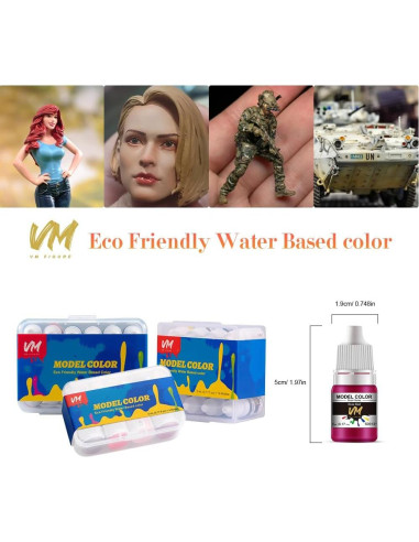 Juego de Pinturas Acrílicas Ecológicas VM Figure 16 Colores 5ml