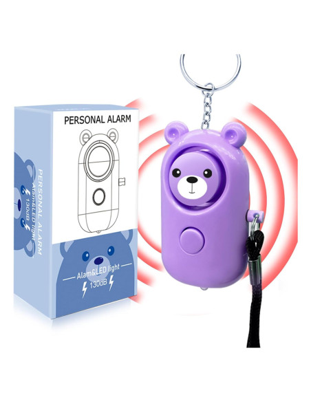 Llave de Alarma Personal 130dB SRTKBEU con Luz LED Púrpura