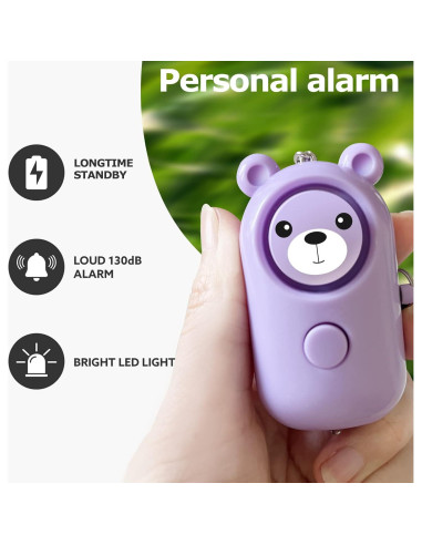 Llave de Alarma Personal 130dB SRTKBEU con Luz LED Púrpura