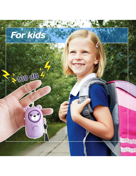 Llave de Alarma Personal 130dB SRTKBEU con Luz LED Púrpura