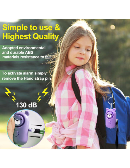 Llave de Alarma Personal 130dB SRTKBEU con Luz LED Púrpura