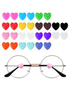 24 Sujetadores de Gafas Silicona Corazón Multicolor Guduling