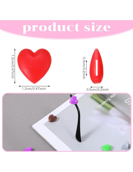 24 Sujetadores de Gafas Silicona Corazón Multicolor Guduling