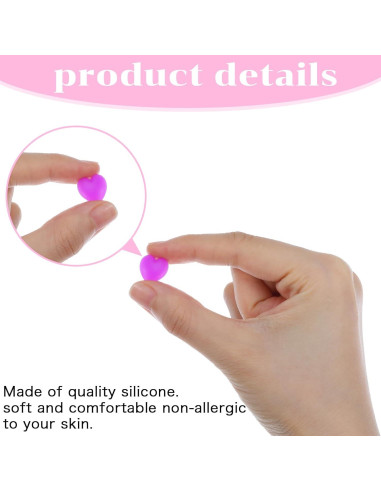 24 Sujetadores de Gafas Silicona Corazón Multicolor Guduling