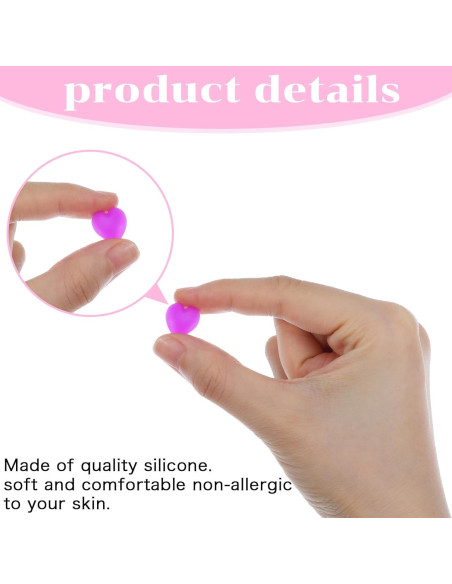 24 Sujetadores de Gafas Silicona Corazón Multicolor Guduling