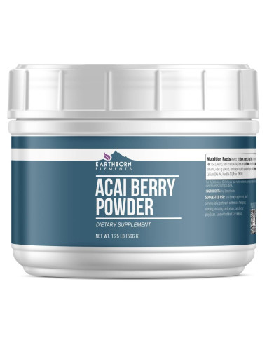 Polvo de Baya de Acai Earthborn Elements 567g - Superalimento
