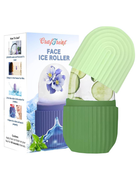Rodillo de Hielo CrafTreat para Cara y Ojos - Silicona Verde