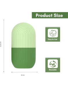Rodillo de Hielo CrafTreat para Cara y Ojos - Silicona Verde 2