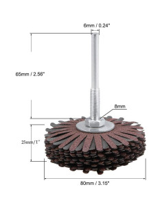 Rueda de Lija Abrasiva YXQ 80mm 120 Grano para Carpintería 2