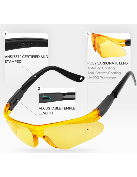 Gafas de Tiro Antivaho para Jóvenes y Adultos - Marco Negro