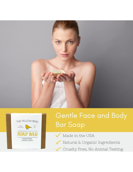 Jabón Orgánico Exfoliante El Pájaro Amarillo 127g Madera de Cedro