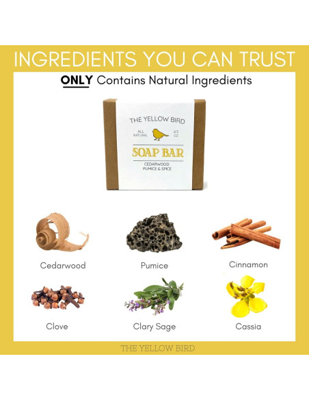 Jabón Orgánico Exfoliante El Pájaro Amarillo 127g Madera de Cedro