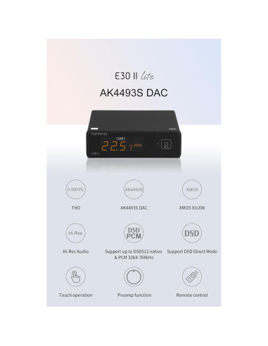 DAC de Audio de Alta Resolución TOPPING E30 II Lite Negro