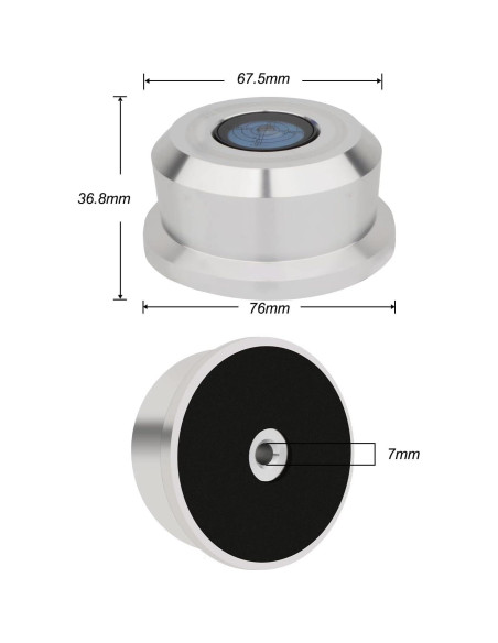 Estabilizador de Discos Monosaudio 320g con Nivel de Burbuja Plata