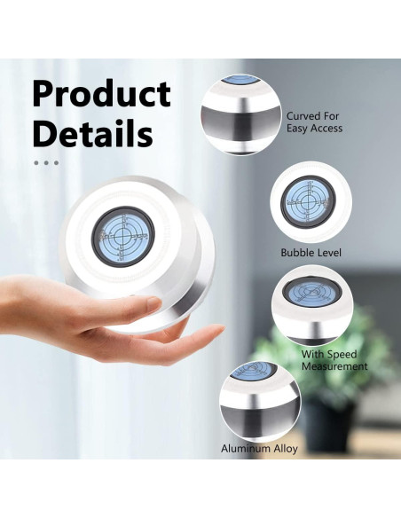 Estabilizador de Discos Monosaudio 320g con Nivel de Burbuja Plata