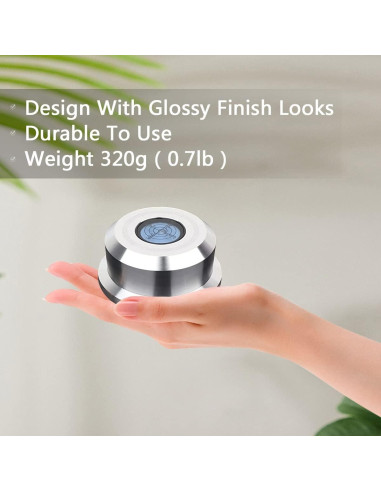 Estabilizador de Discos Monosaudio 320g con Nivel de Burbuja Plata