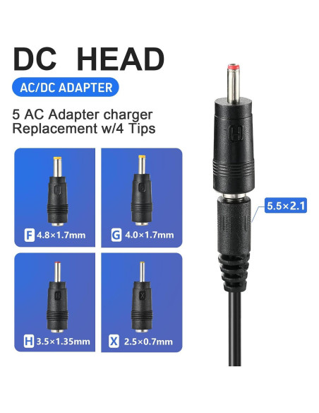 Cable de Alimentación 5V YDRANT para Tocadiscos VSC-550BT
