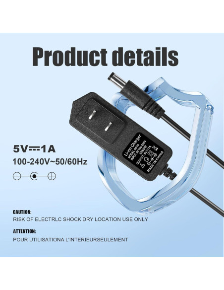 Cable de Alimentación 5V YDRANT para Tocadiscos VSC-550BT