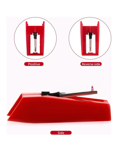 8 Agujas de Reemplazo para Tocadiscos Motroce con Cubiertas