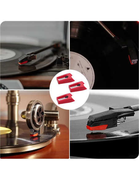 8 Agujas de Reemplazo para Tocadiscos Motroce con Cubiertas