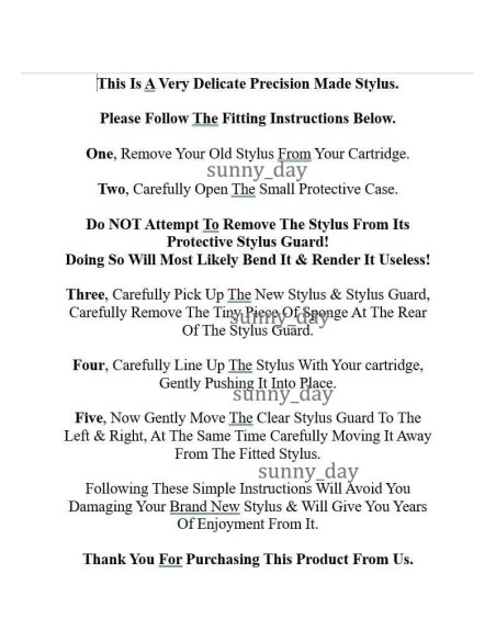 Aguja de Reemplazo Estiló Diamante para Tocadiscos Stanton 500