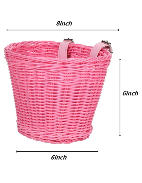 Cesta de Manillar para Bicicleta Niña Suerico Rosa con Accesorios