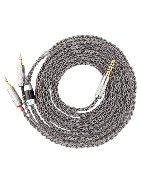 Cable de Audio 4.4mm a Doble 2.5mm Macho XIUSHAOT 2M Plata