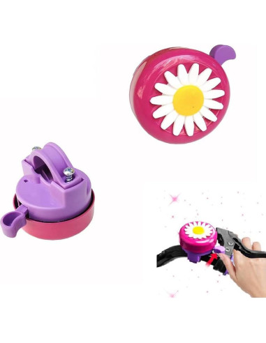 Cesta de Manillar para Bicicleta Niña Suerico Rosa con Accesorios