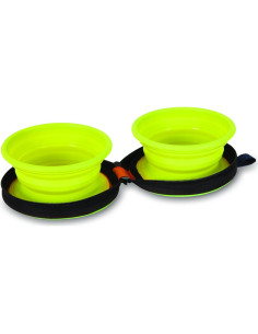 Tazón de Viaje de Silicona Petmate 3 Tazas Azul Marino/Verde 2