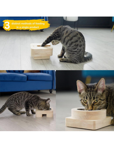 Comedero Interactivo para Gatos Peligrai 3 en 1 Antideslizante