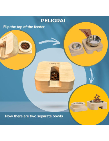 Comedero Interactivo para Gatos Peligrai 3 en 1 Antideslizante