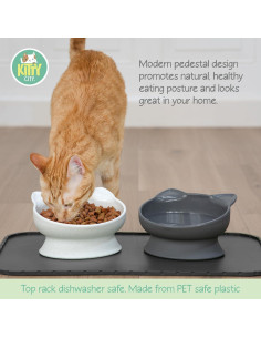 Tazones Elevados para Gato Kitty City 2pk - Diseño Moderno 2