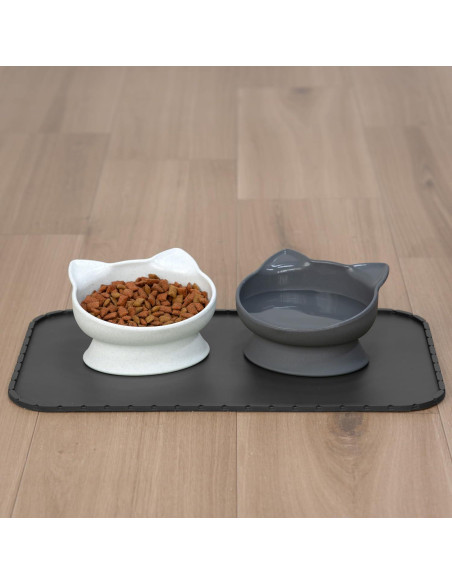 Tazones Elevados para Gato Kitty City 2pk - Diseño Moderno