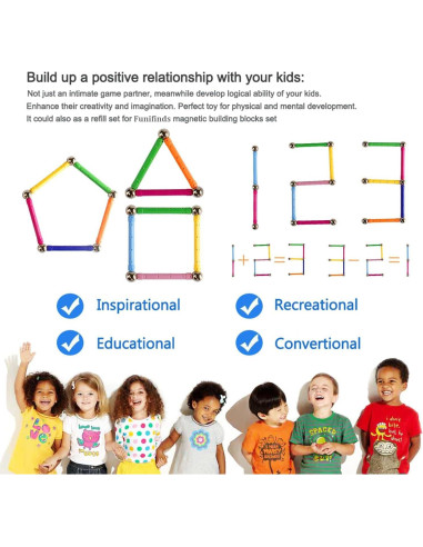 220 Piezas Juguetes Educativos Magnéticos Funifinds STEM
