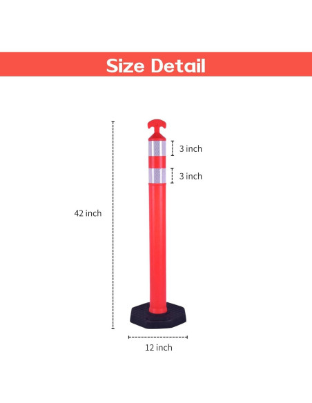 Poste Delineador de Tráfico OranclUS - 3 Paquete 106.68 cm