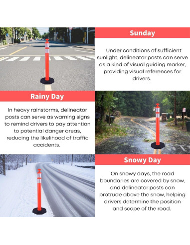 Poste Delineador de Tráfico OranclUS - 3 Paquete 106.68 cm